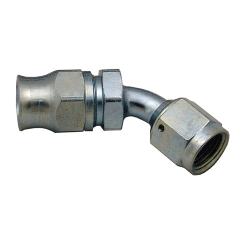 Reusable PTFE Hose End -06 x 45° Steel