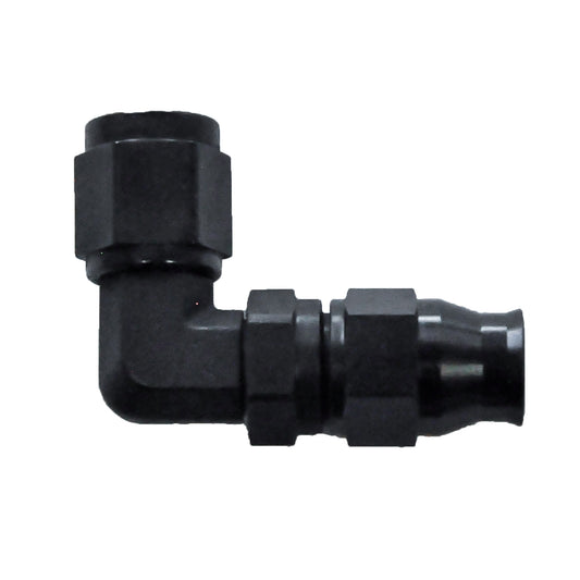 Reusable PTFE Hose End -06 x 90° Forged Steel Black